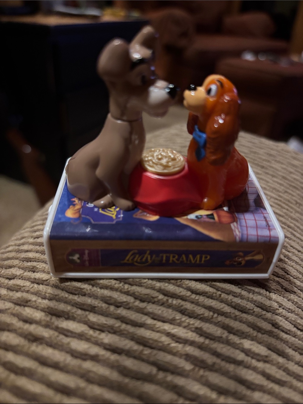 Lady and Tramp Ceramic Dog Figurine – Brown & Orange, McDonalds Toy, Mobile Figu